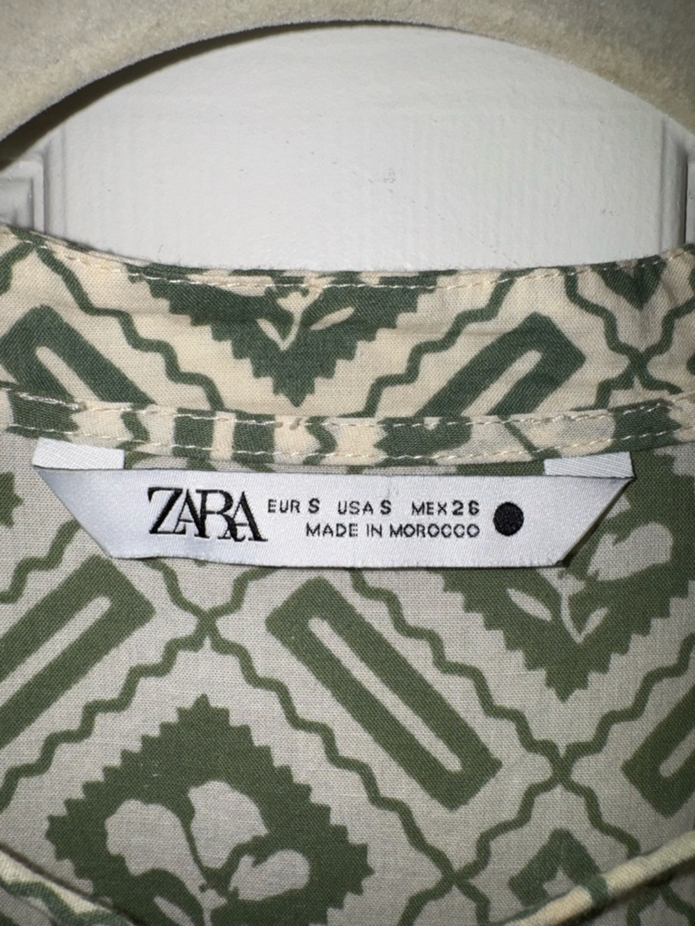 Zara Green Geometric Tiered Midi Dress Sz. S - Picture 6 of 11